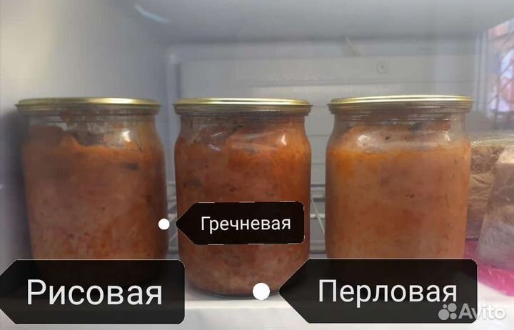 Тушенка мясная, рыбная. Каши