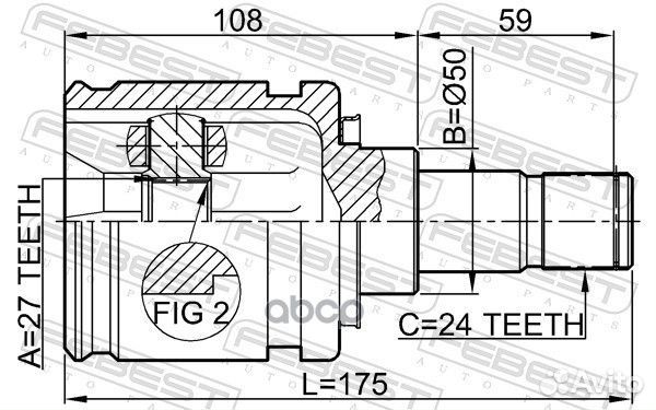 Шрус внутренний левый 27x50x24 0111ACV30LH Febest