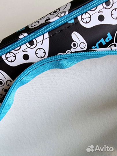 Пенал школьный с надписями маленький чёрный