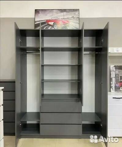 Шкаф 4-х ств. Мори 1600.1 графит