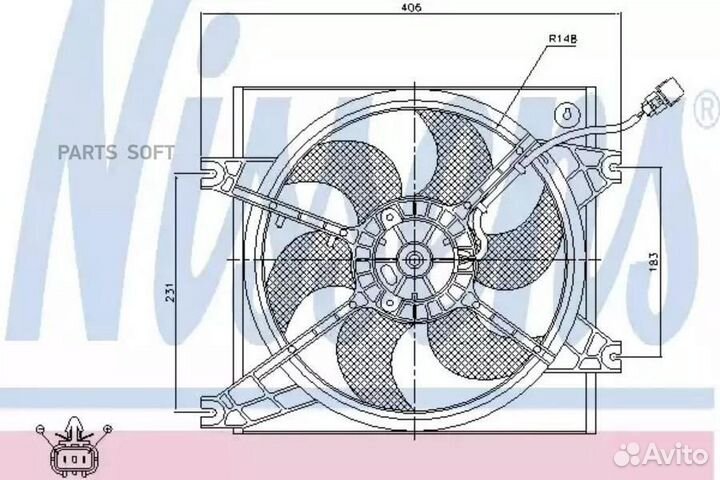 Вентилятор hyundai accent (1995) 1.3