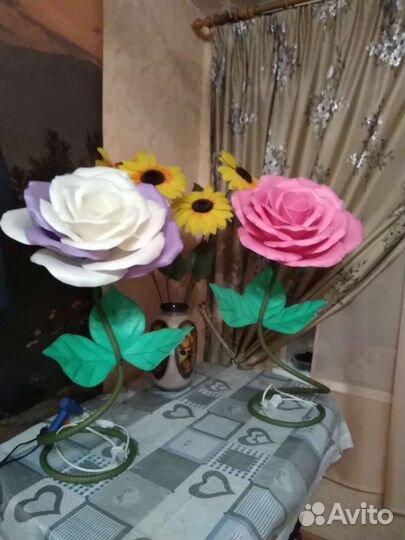 Цветок, роза светильник