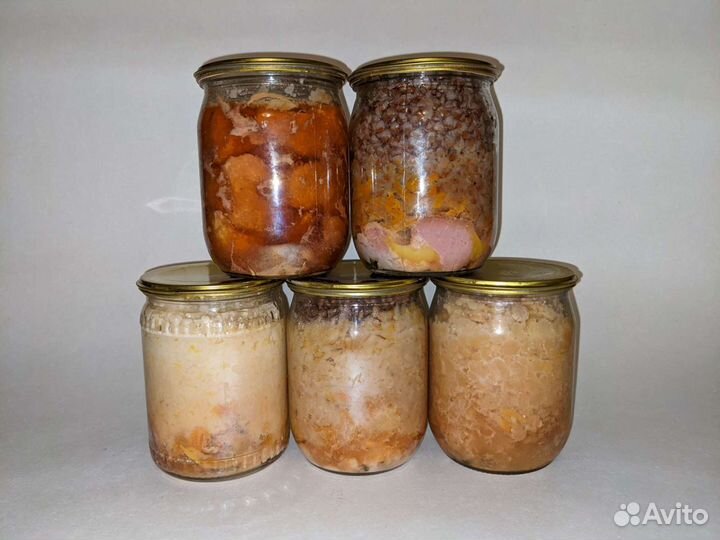 Тушёнка домашняя + каши со свининой