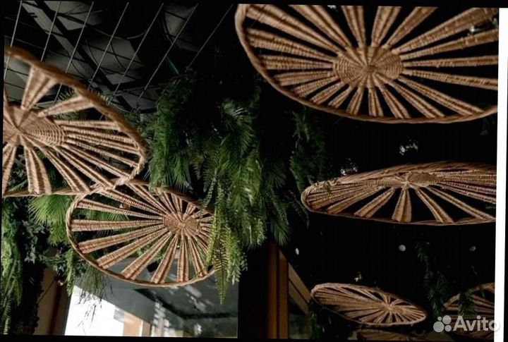 Плетеный абажур