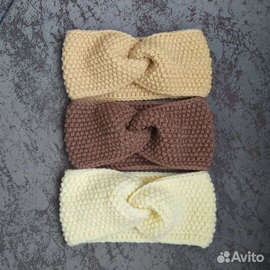 Повязка на голову вязаная