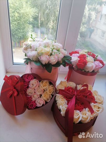 Букет из мыльных роз