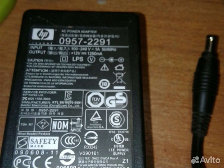 Блок питания HP 0957-2291 12v 1,25а