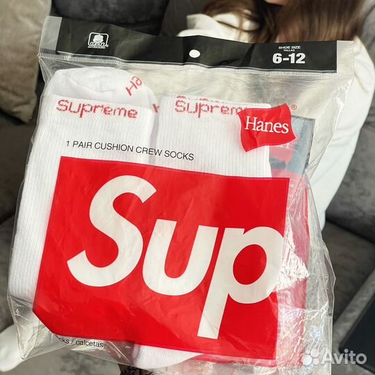 Носки Supreme Hanes Cushion Crew унисекс