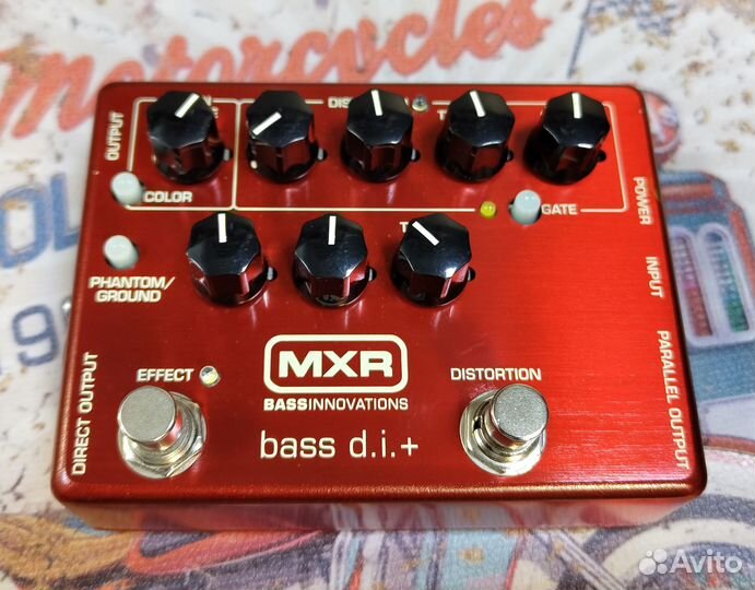 Басовая педаль MXR M80 bass d.i.+ Brushed Red Lim