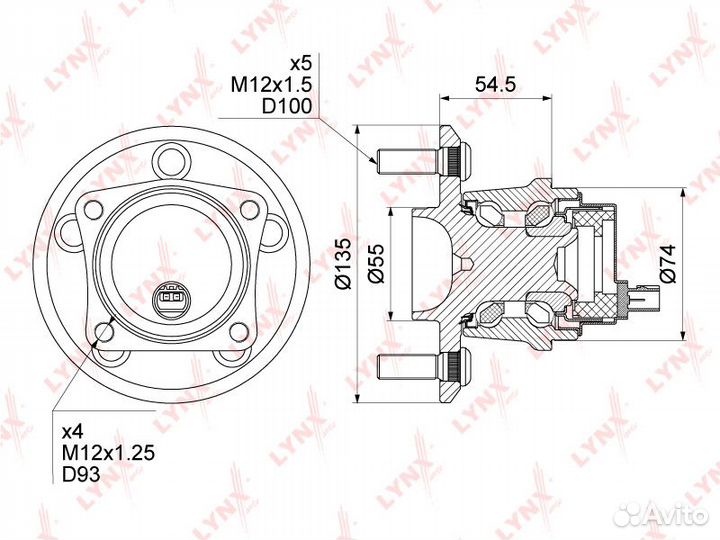 Ступица задняя в сборе toyota Avensis(T25) 1.6-2.4