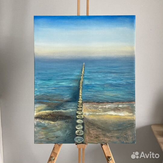 Картина маслом на холсте море, морской пейзаж