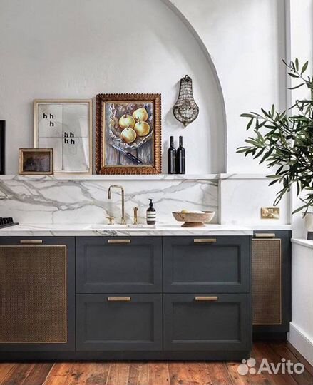 Картина (пастель) «Натюрморт с грушами»