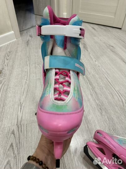 Коньки детские раздвижные 34 37 размер