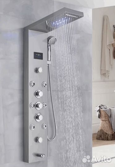 Душевая панель с гидромассажем, тропическим душем