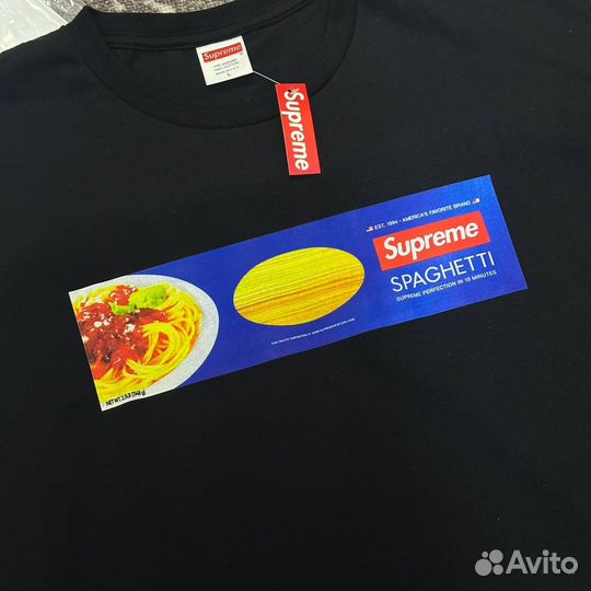 Футболка Supreme Spaghetti Black Оригинал