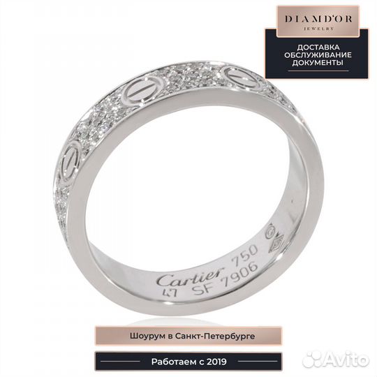 Кольцо Cartier Love Diamond Pave из белого золота