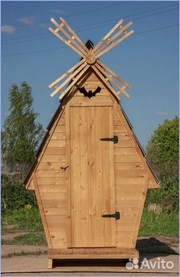 Дачный туалет деревянный с установкой шти 971