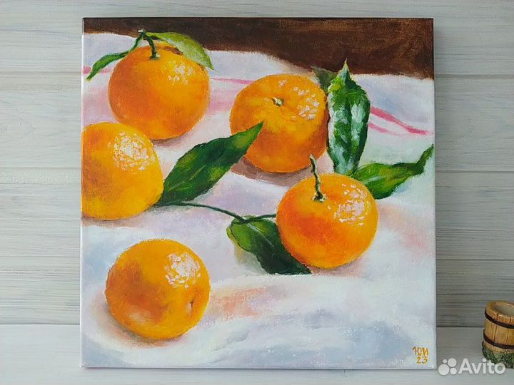 Картина маслом на холсте Натюрморт Мандарины