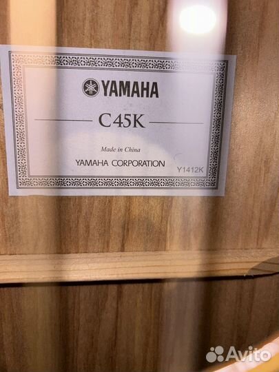 Гитара yamaha c45k с чехлом