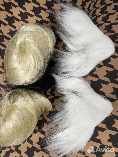 Парик хвост на заколке аксессуары для волос ушки