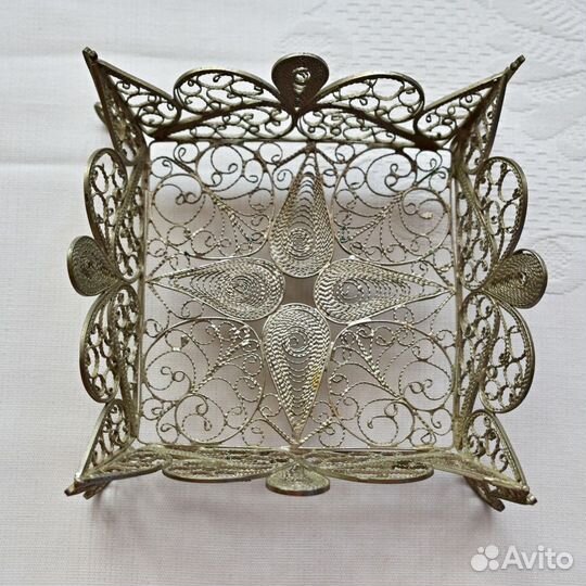 Вазочка конфетница скань