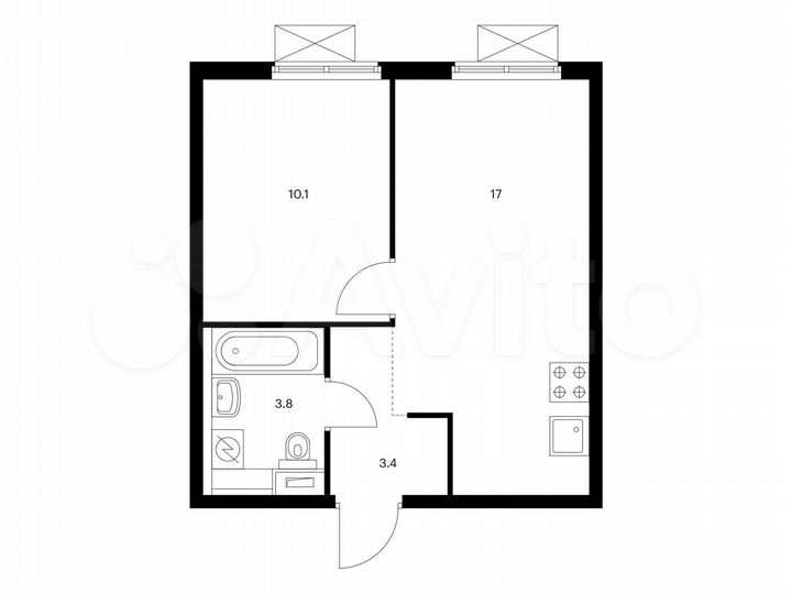 1-к. квартира, 34,3 м², 5/16 эт.