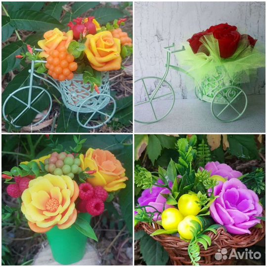 Интерьерные композиции и букеты из мыла