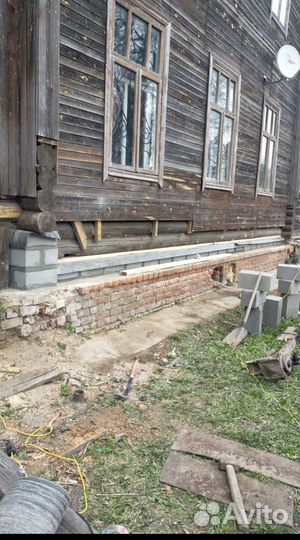Ремонт фундамента и подъем дома