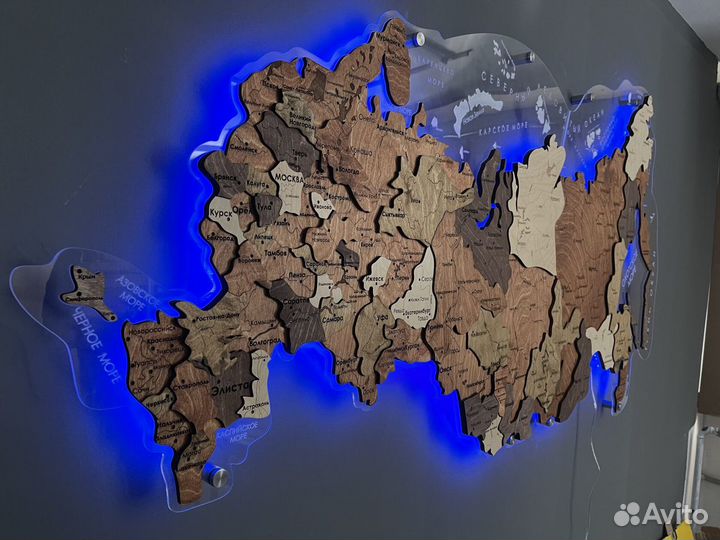 Карта России из дерева