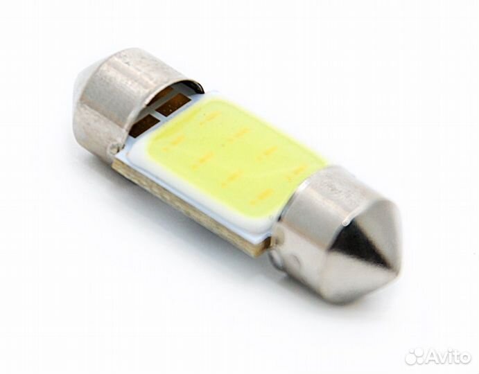 Светодиод 12v T11 31мм AC COB, белый