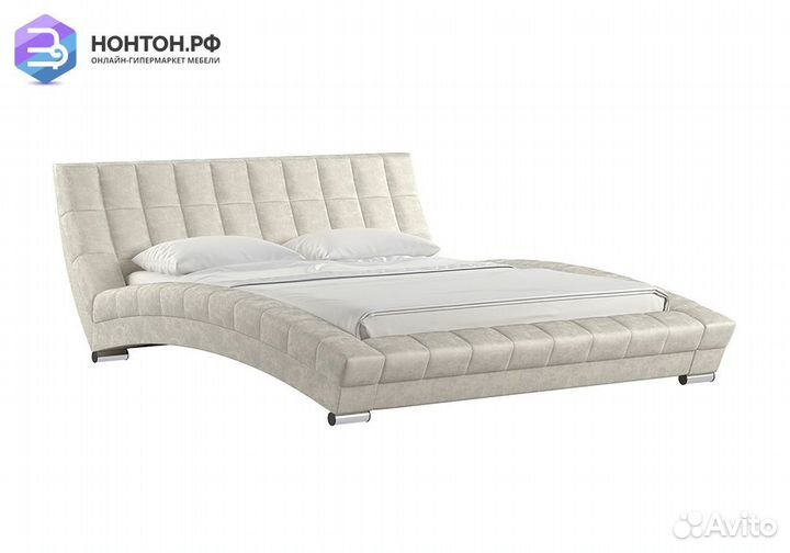 Кровать Оливия светлая серо-бежевая