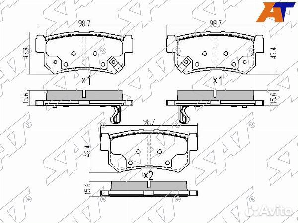Колодки тормозные задние ssangyong korando