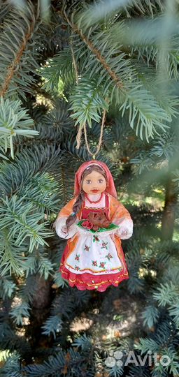 Ватные елочные игрушки девочка