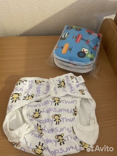 Многоразовый подгузник со вкладышами новый