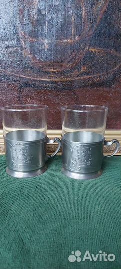 Антикварные оловянные подстаканники SKS zinn 1957