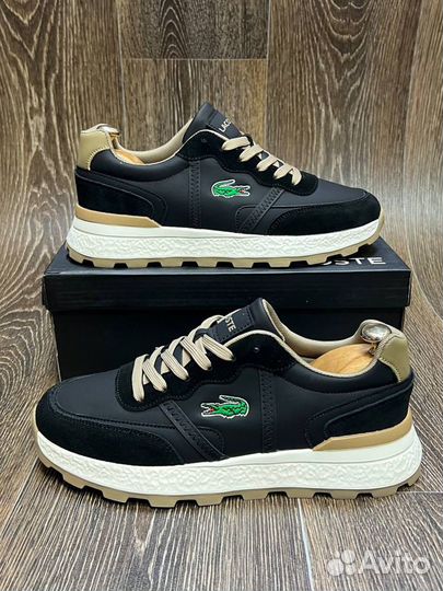 Кроссовки топовые мужские Lacoste чёрные 41-45