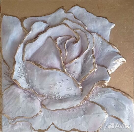 Барельеф картина Роза. Интерьерное пано