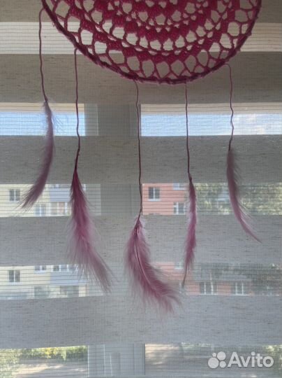 Ловец снов розовый вязаный крючком новый