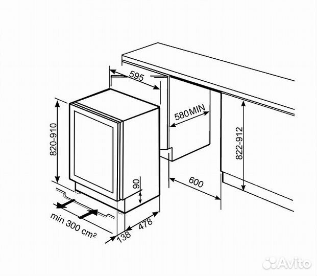 Встраиваемый винный шкаф smeg CVI138LWS2