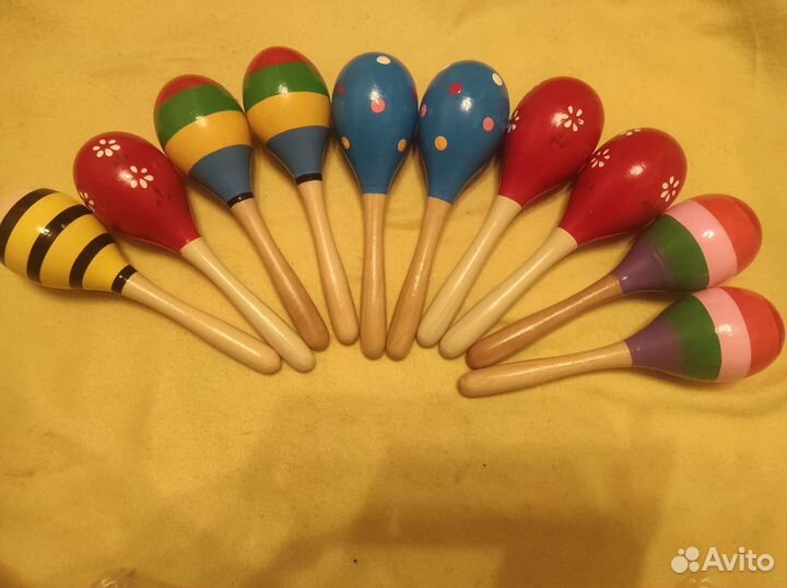 Маракасы деревянные 20 см новые