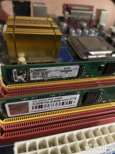 Материнская плата 775 + 2 Duo E7400 + 4 GB DDR2