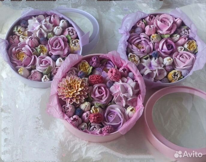 Съедобные зефирные букеты, цветы, Нижнекамск