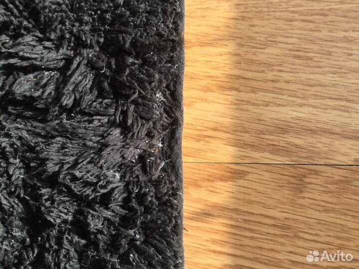 Ковёр Махровы Чёрный Хлопок+ Металнить Сереб/Золот