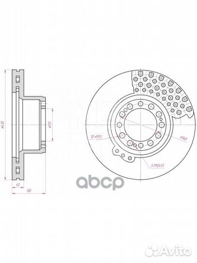 Диск тормозной вентил 430/131x45/130 12n-168