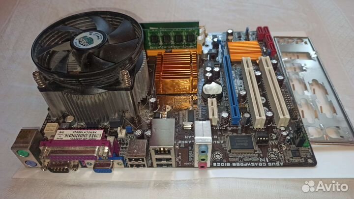 Asus p5qpl-am+e8500+4g ddr2 800+кулер