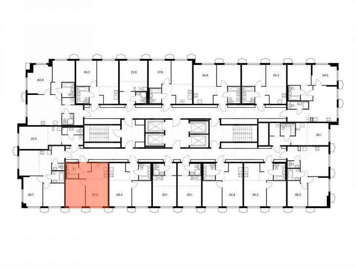 1-к. квартира, 36,4 м², 23/24 эт.