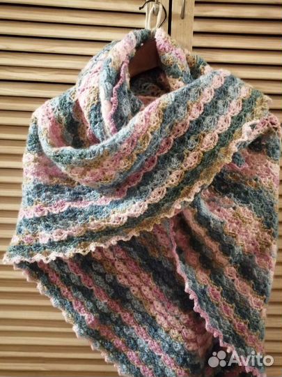 Шаль большая тёплая ручная работа
