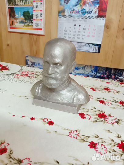 Бюст Павлова силумин СССР этикетка оригинал