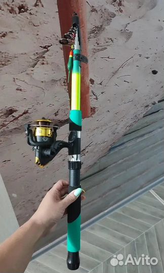 Новая удочка с катушкой и леской