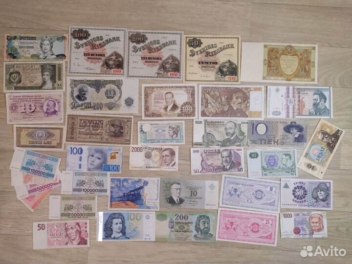 Банкноты Европы, Европейских стран, большой выбор